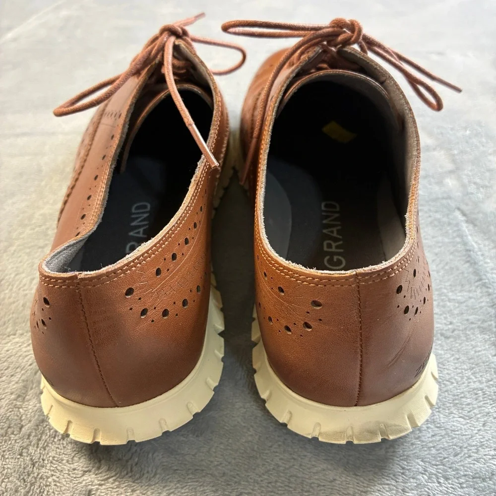 Cole Haan‎ Zerogrand Wingtip Oxford British Tan Leather Shoes W14476 Womens 9B